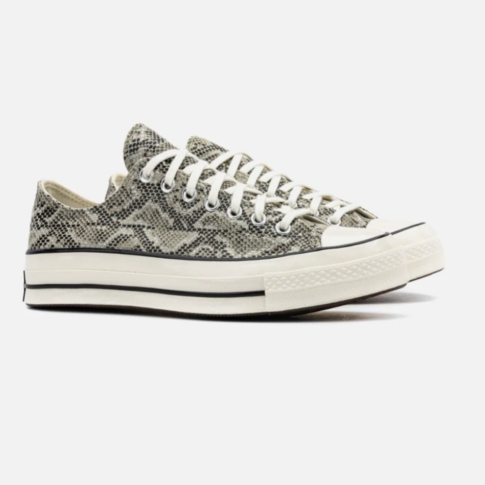 NEW CONVERSE CHUCK 70 SNAKESKIN PRINT LOW | BLACK GREY
